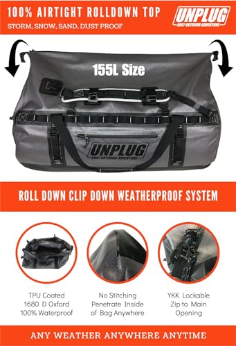 Image of UNPLUG Ultimate Adventure Bag -1680D Heavy Duty Waterproof Travel Duffel Bags, a Duffel Bag available for $231.99 Buy now and save at Adventure Travel Gear