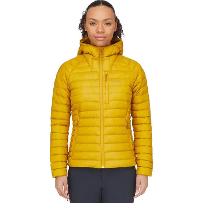 Image of Rab Women's Microlight Alpine 700-Fill Down Hooded Puffer Jacket for Hiking & Skiing, a Puffer Jacket available for $427.75 Buy now and save at Adventure Travel Gear