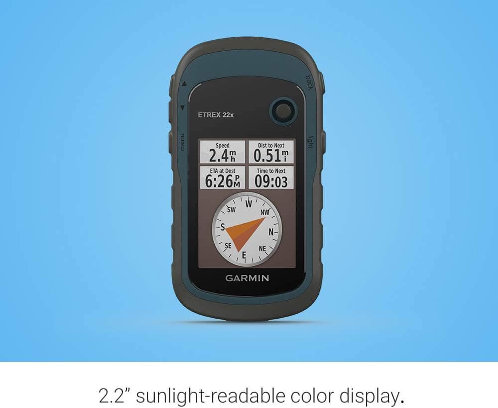 Image of Garmin 010-02256-00 eTrex 22x, Rugged Handheld GPS Navigator, Black/Navy, a Hand Held GPS available for $324.79 Buy now and save at Adventure Travel Gear