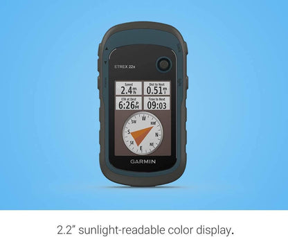 Image of Garmin 010-02256-00 eTrex 22x, Rugged Handheld GPS Navigator, Black/Navy, a Hand Held GPS available for $324.79 Buy now and save at Adventure Travel Gear