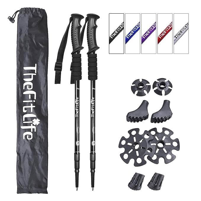 Image of TheFitLife Nordic Walking Trekking Poles - 2 Sticks with Anti-Shock and Quick Lock System, a Hiking Poles available for $36.22 Buy now and save at Adventure Travel Gear