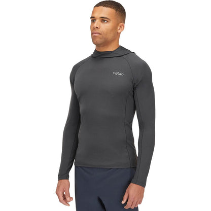 Image of Rab Men's Sonic Hoody - Lightweight Breathable Baselayer Shirt for Hiking & Trail Running, a Men's Baselayer Shirt available for $101.50 Buy now and save at Adventure Travel Gear