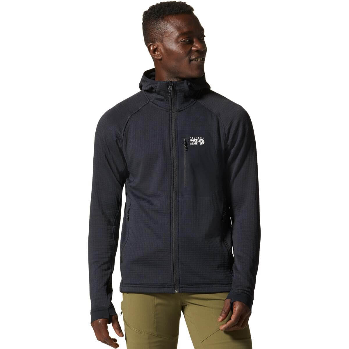 Image of Mountain Hardwear Men's Polartec Power Grid Full Zip Hoody, a Men's Mid Layer available for $232.00 Buy now and save at Adventure Travel Gear