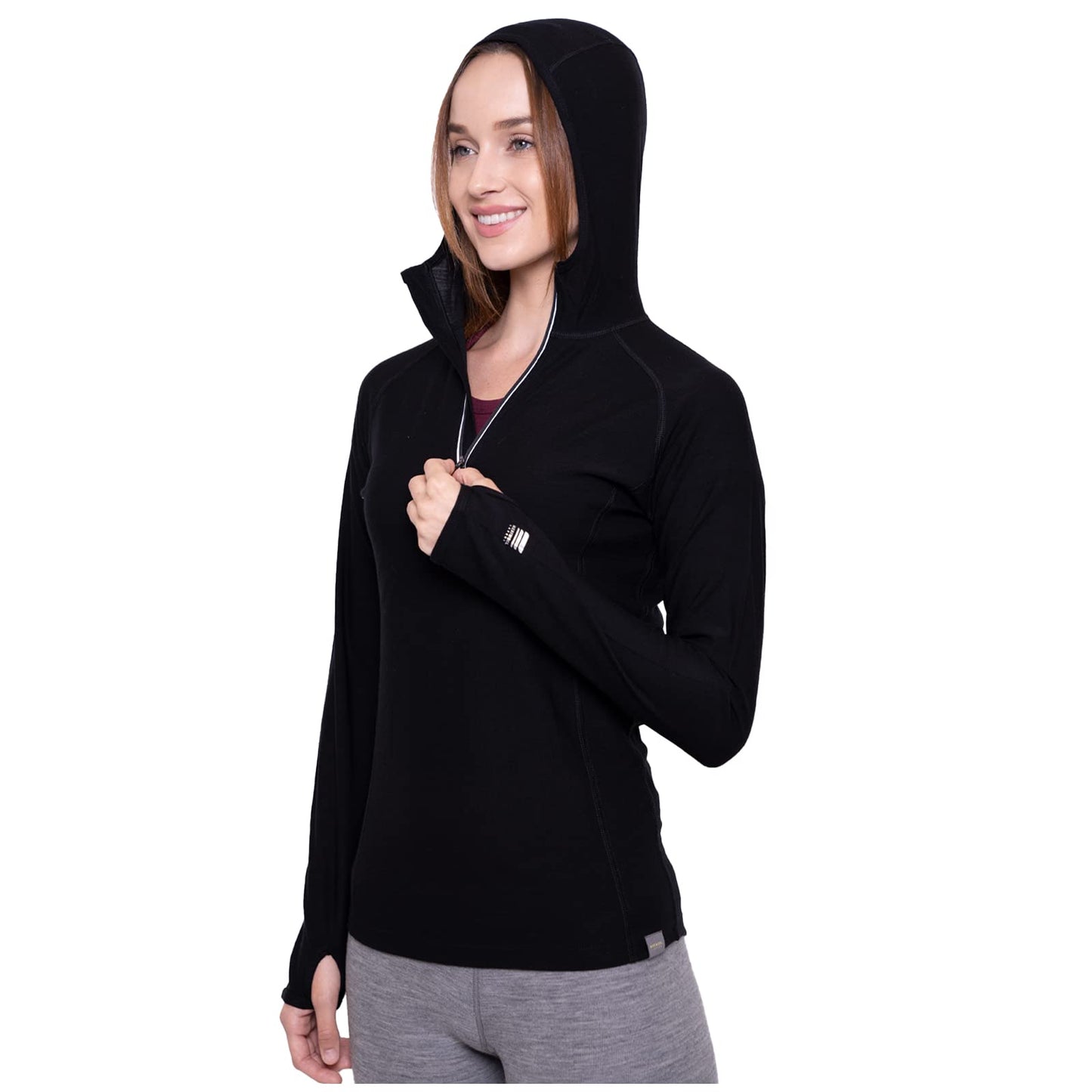 Image of MERIWOOL Women’s Base Layer Hoodie Lightweight Merino Wool Long Sleeve Thermal, a Women's Base Layer Hoodie available for $92.80 Buy now and save at Adventure Travel Gear