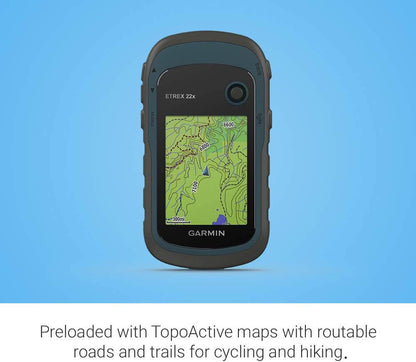 Image of Garmin 010-02256-00 eTrex 22x, Rugged Handheld GPS Navigator, Black/Navy, a Hand Held GPS available for $324.79 Buy now and save at Adventure Travel Gear