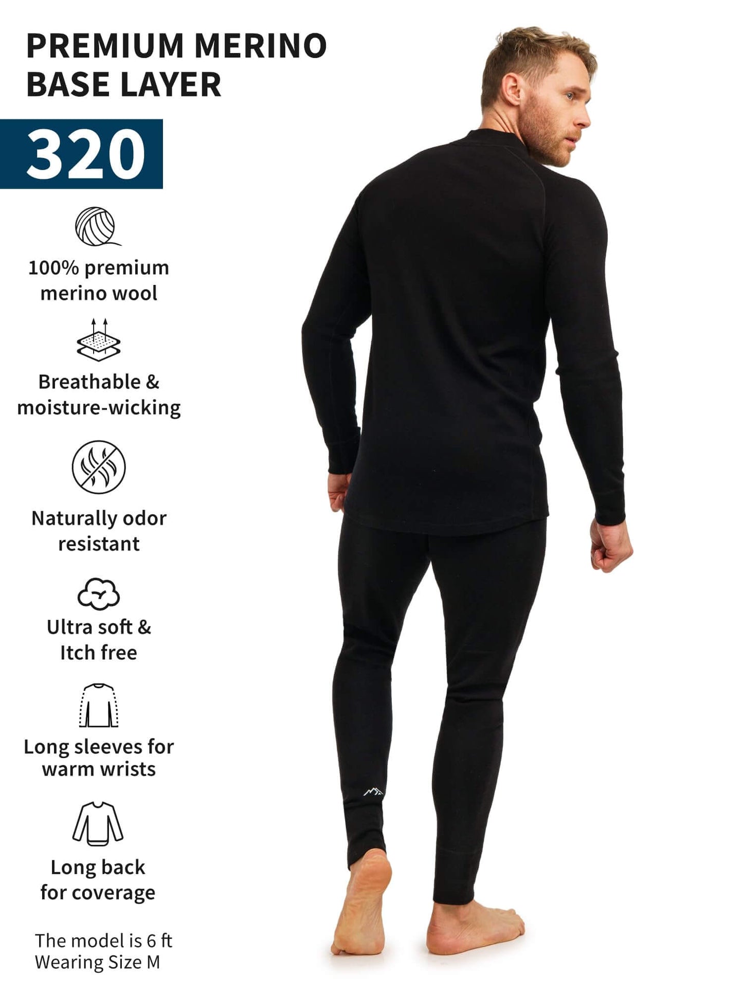 Image of Merino.tech Merino Wool Base Layer Mens Set - Thermal Underwear, a Men's Base Layer Set available for $123.24 Buy now and save at Adventure Travel Gear