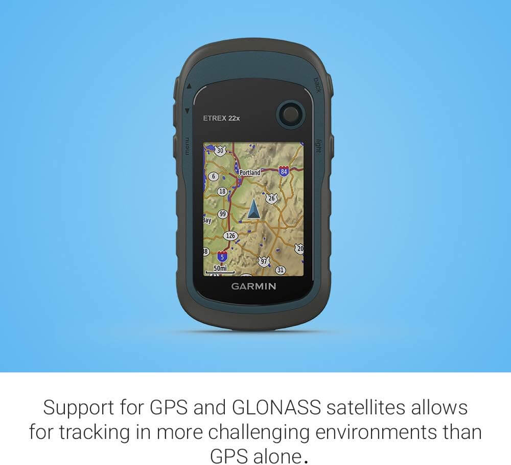 Image of Garmin 010-02256-00 eTrex 22x, Rugged Handheld GPS Navigator, Black/Navy, a Hand Held GPS available for $324.79 Buy now and save at Adventure Travel Gear