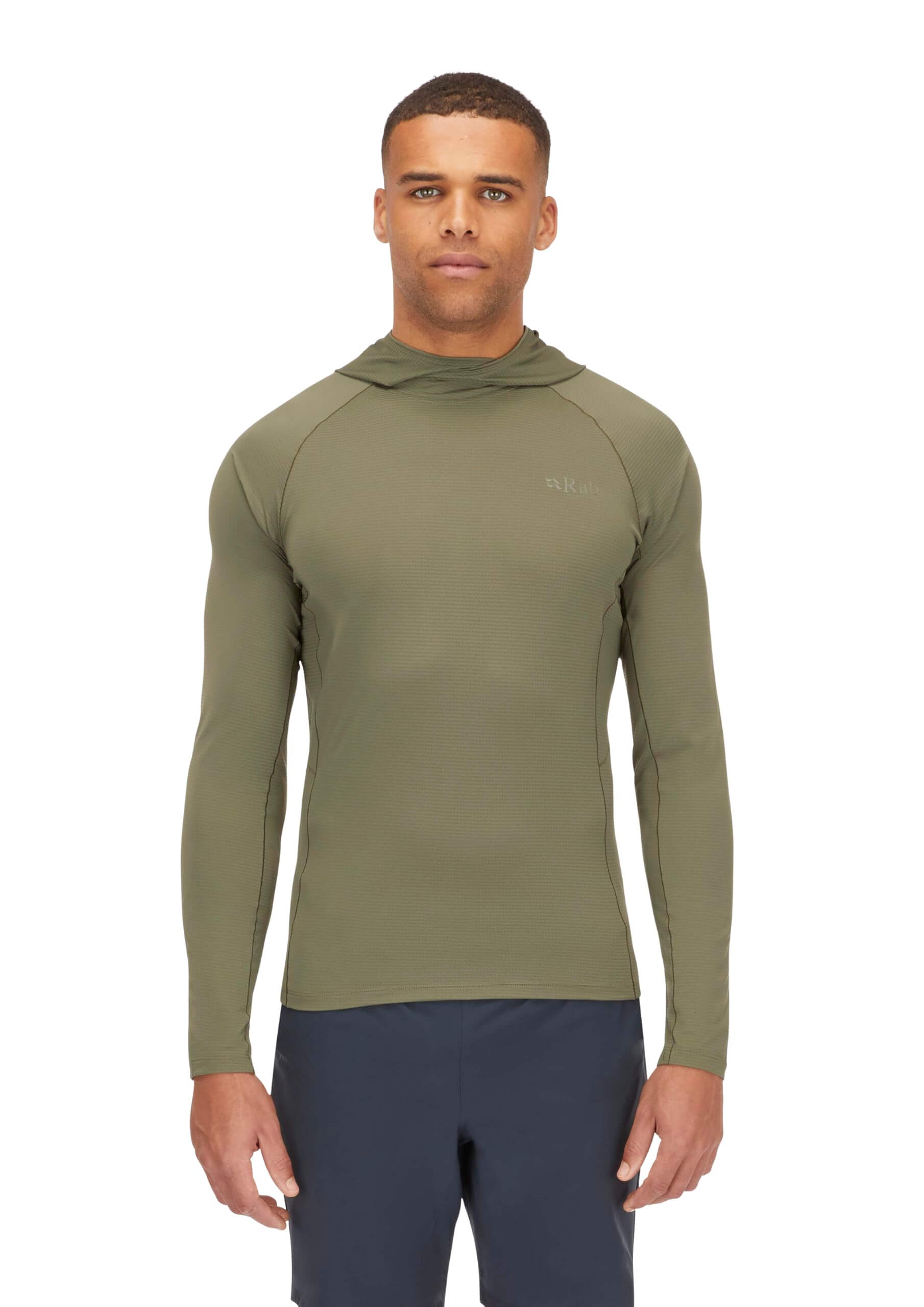 Image of Rab Men's Sonic Hoody - Lightweight Breathable Baselayer Shirt for Hiking & Trail Running, a Men's Baselayer Shirt available for $101.50 Buy now and save at Adventure Travel Gear