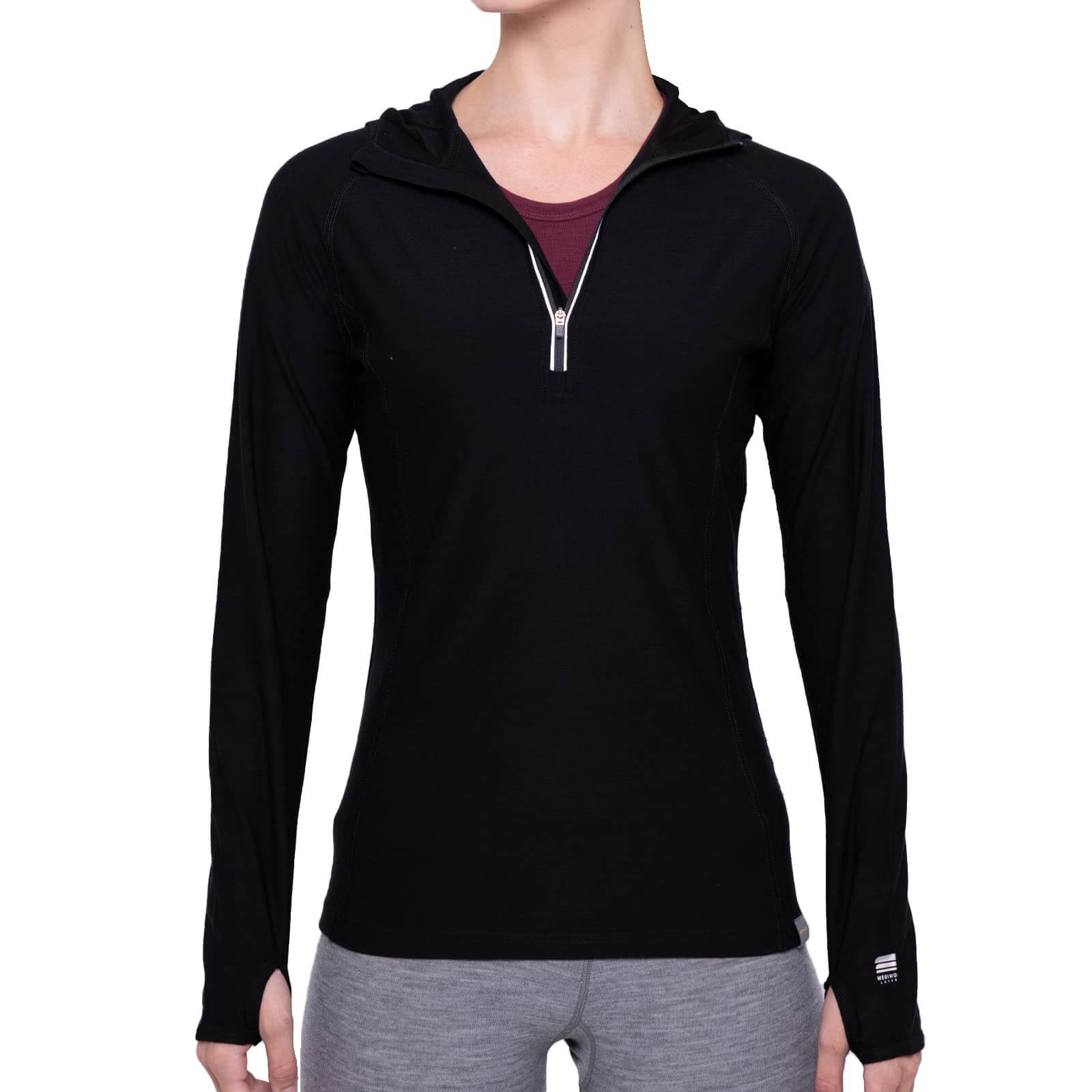 Image of MERIWOOL Women’s Base Layer Hoodie Lightweight Merino Wool Long Sleeve Thermal, a Women's Base Layer Hoodie available for $92.80 Buy now and save at Adventure Travel Gear