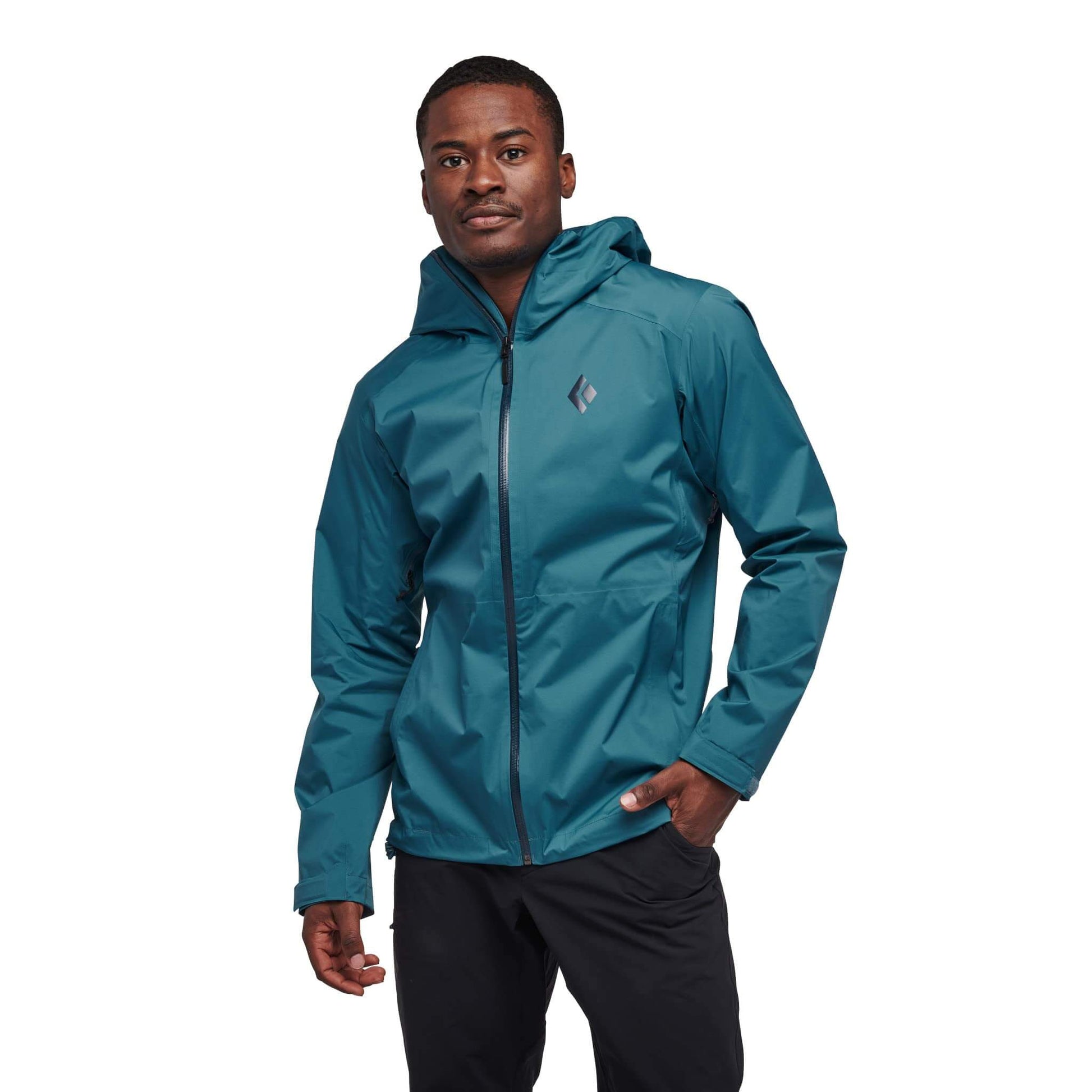 Image of BLACK DIAMOND Mens Stretch Waterproof-Breathlable Rain Jacket, Creek Blue, a Men's Rain Jacket available for $145.03 Buy now and save at Adventure Travel Gear