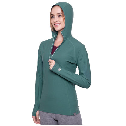 Image of MERIWOOL Women’s Base Layer Hoodie Lightweight Merino Wool Long Sleeve Thermal, a Women's Base Layer Hoodie available for $92.80 Buy now and save at Adventure Travel Gear