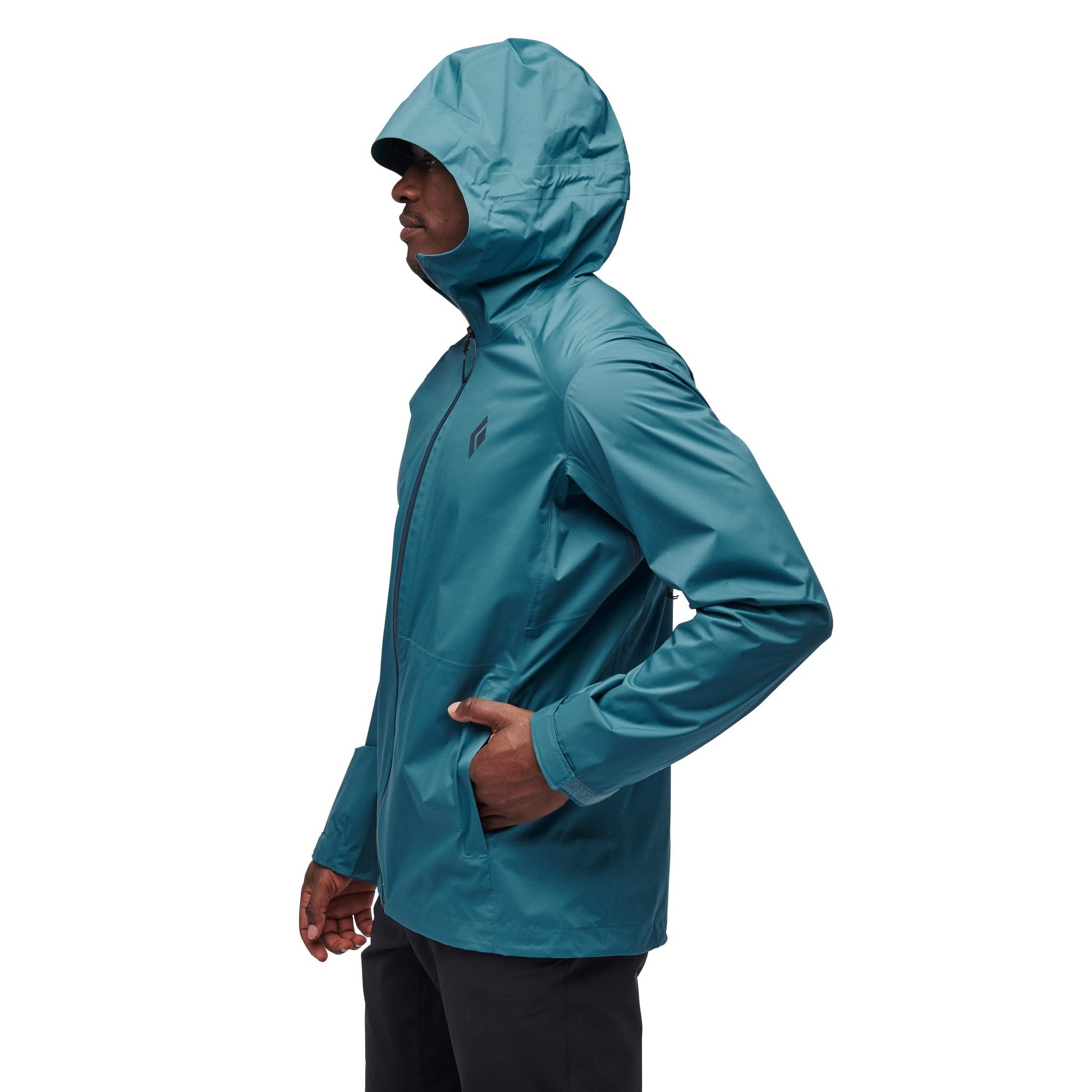 Image of BLACK DIAMOND Mens Stretch Waterproof-Breathlable Rain Jacket, Creek Blue, a Men's Rain Jacket available for $145.03 Buy now and save at Adventure Travel Gear