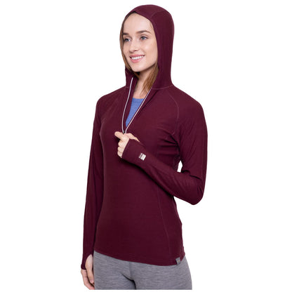 Image of MERIWOOL Women’s Base Layer Hoodie Lightweight Merino Wool Long Sleeve Thermal, a Women's Base Layer Hoodie available for $92.80 Buy now and save at Adventure Travel Gear