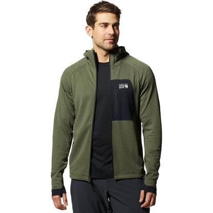 Image of Mountain Hardwear Men's Polartec Power Grid Full Zip Hoody, a Men's Mid Layer available for $232.00 Buy now and save at Adventure Travel Gear