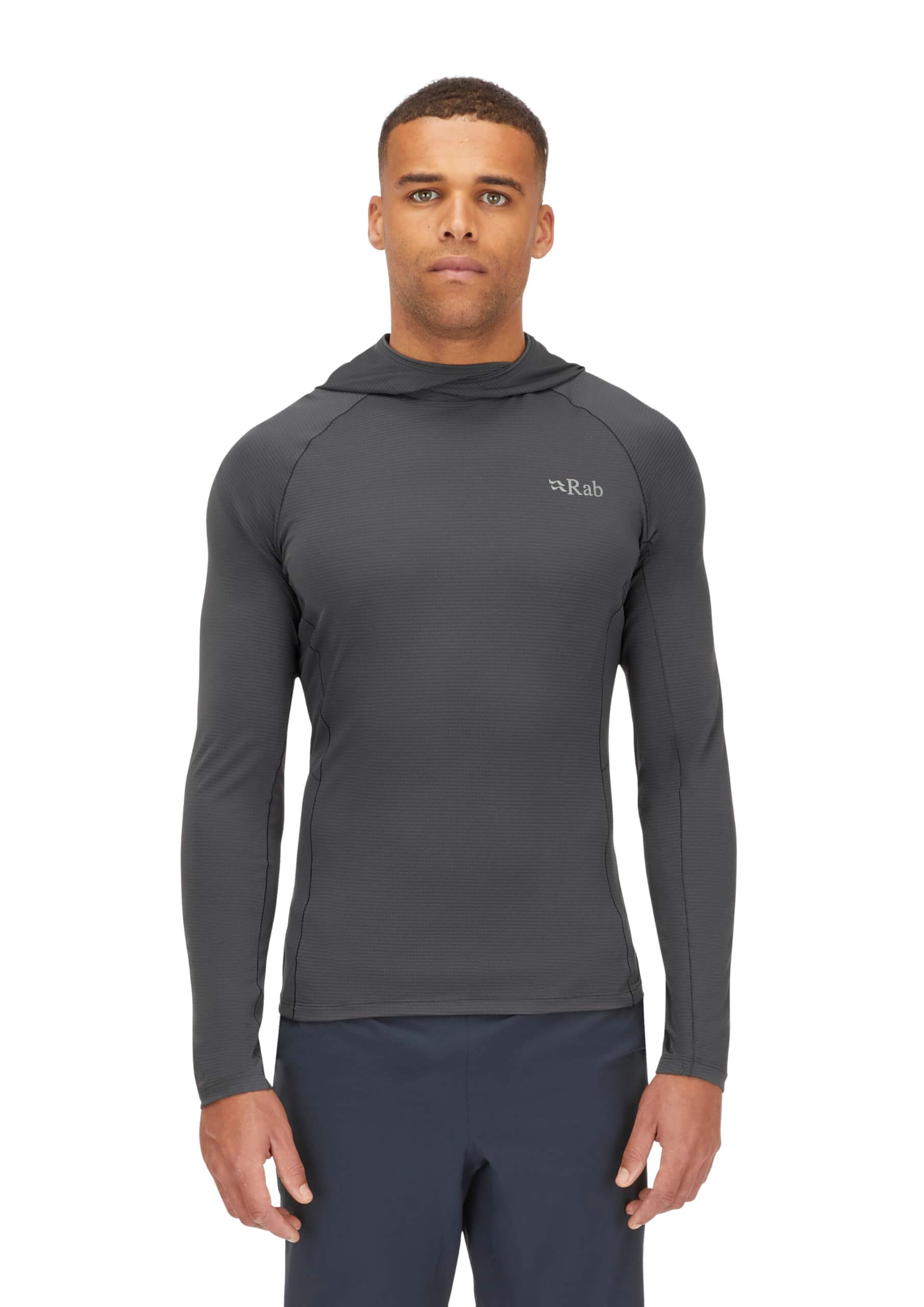 Image of Rab Men's Sonic Hoody - Lightweight Breathable Baselayer Shirt for Hiking & Trail Running, a Men's Baselayer Shirt available for $101.50 Buy now and save at Adventure Travel Gear