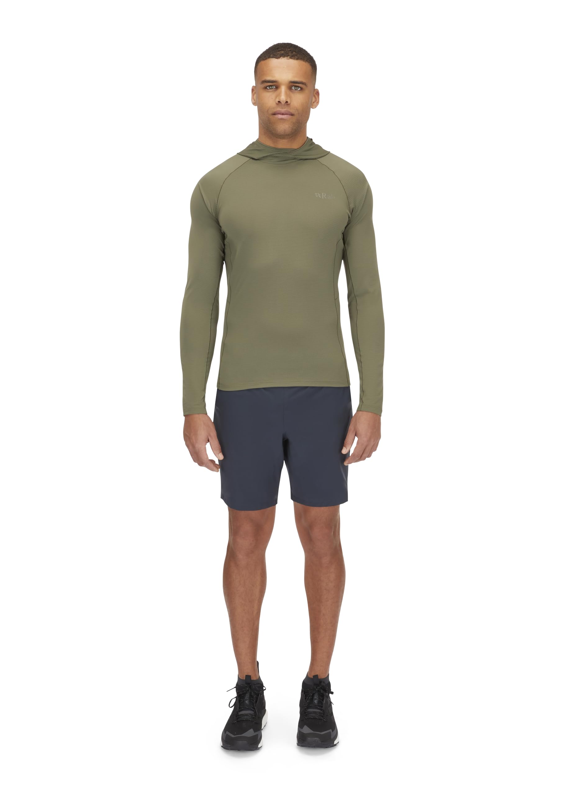 Image of Rab Men's Sonic Hoody - Lightweight Breathable Baselayer Shirt for Hiking & Trail Running, a Men's Baselayer Shirt available for $101.50 Buy now and save at Adventure Travel Gear