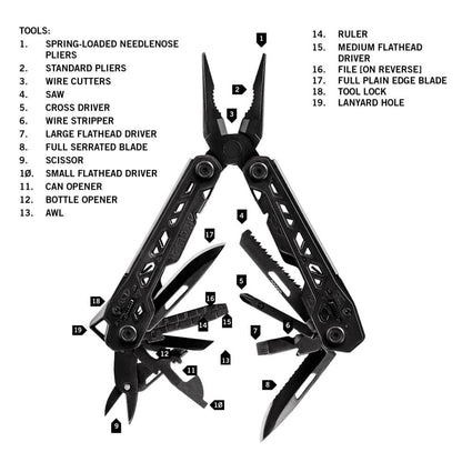 Image of Gerber Gear Truss 17-in-1 EDC Needle Nose Pliers Multi tool, a Multifunction Tool available for $87.00 Buy now and save at Adventure Travel Gear