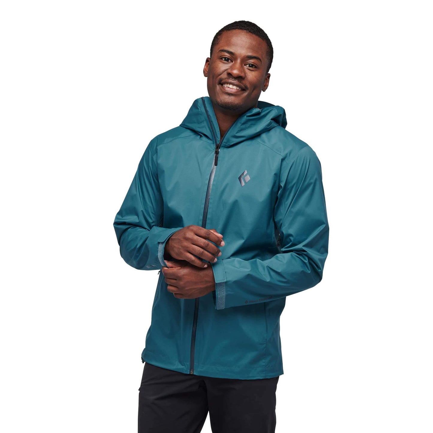 Image of BLACK DIAMOND Mens Stretch Waterproof-Breathlable Rain Jacket, Creek Blue, a Men's Rain Jacket available for $145.03 Buy now and save at Adventure Travel Gear