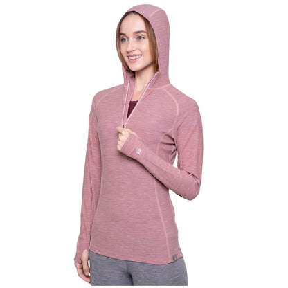 Image of MERIWOOL Women’s Base Layer Hoodie Lightweight Merino Wool Long Sleeve Thermal, a Women's Base Layer Hoodie available for $92.80 Buy now and save at Adventure Travel Gear