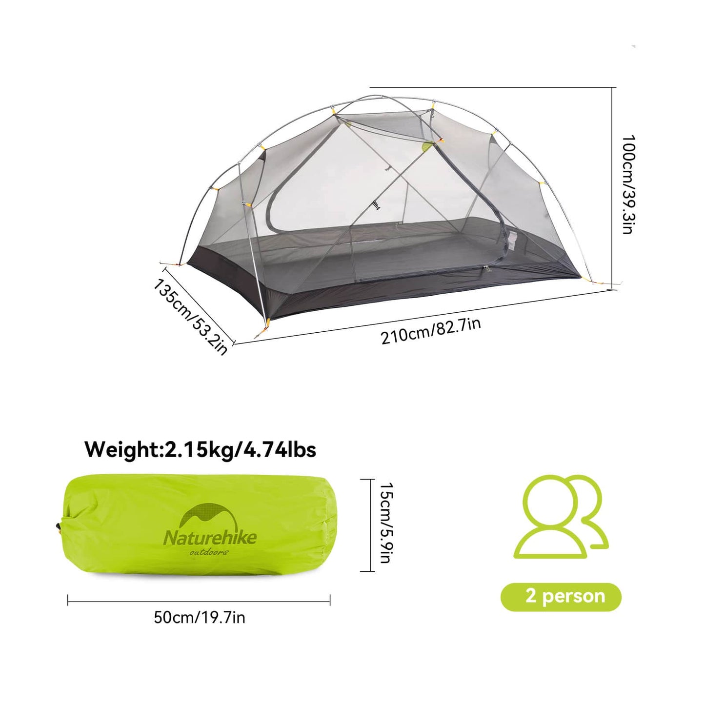 Image of Naturehike Mongar 2 Person Backpacking Tent 3 Season Camping, a Tent available for $245.05 Buy now and save at Adventure Travel Gear