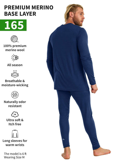 Image of Merino.tech Merino Wool Base Layer Mens Set - Thermal Underwear, a Men's Base Layer Set available for $123.24 Buy now and save at Adventure Travel Gear