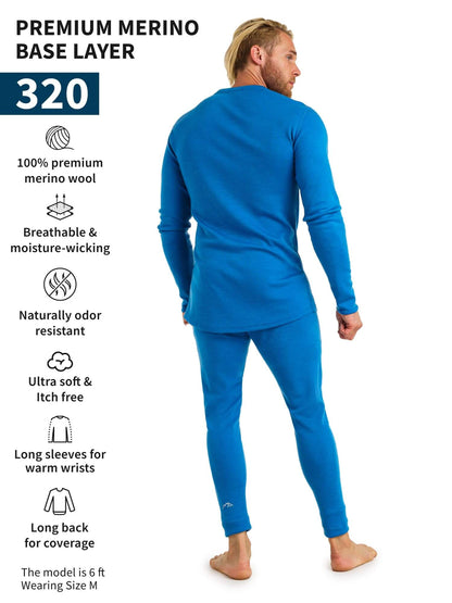 Image of Merino.tech Merino Wool Base Layer Mens Set - Thermal Underwear, a Men's Base Layer Set available for $123.24 Buy now and save at Adventure Travel Gear