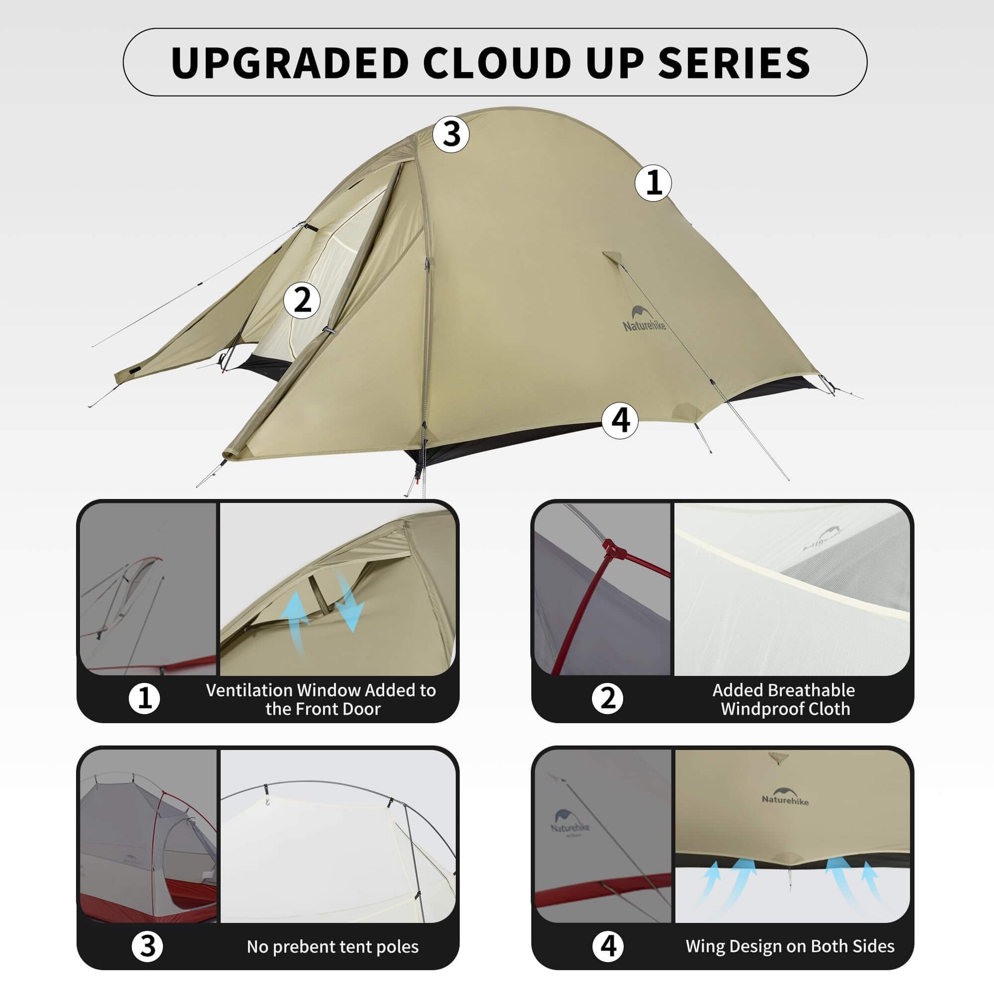 Image of Naturehike Cloud-Up 2 Person Tent Lightweight Backpacking Tent, a Tent available for $230.55 Buy now and save at Adventure Travel Gear