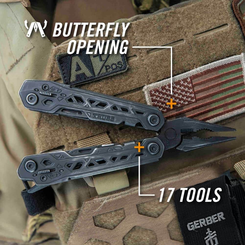 Image of Gerber Gear Truss 17-in-1 EDC Needle Nose Pliers Multi tool, a Multifunction Tool available for $87.00 Buy now and save at Adventure Travel Gear