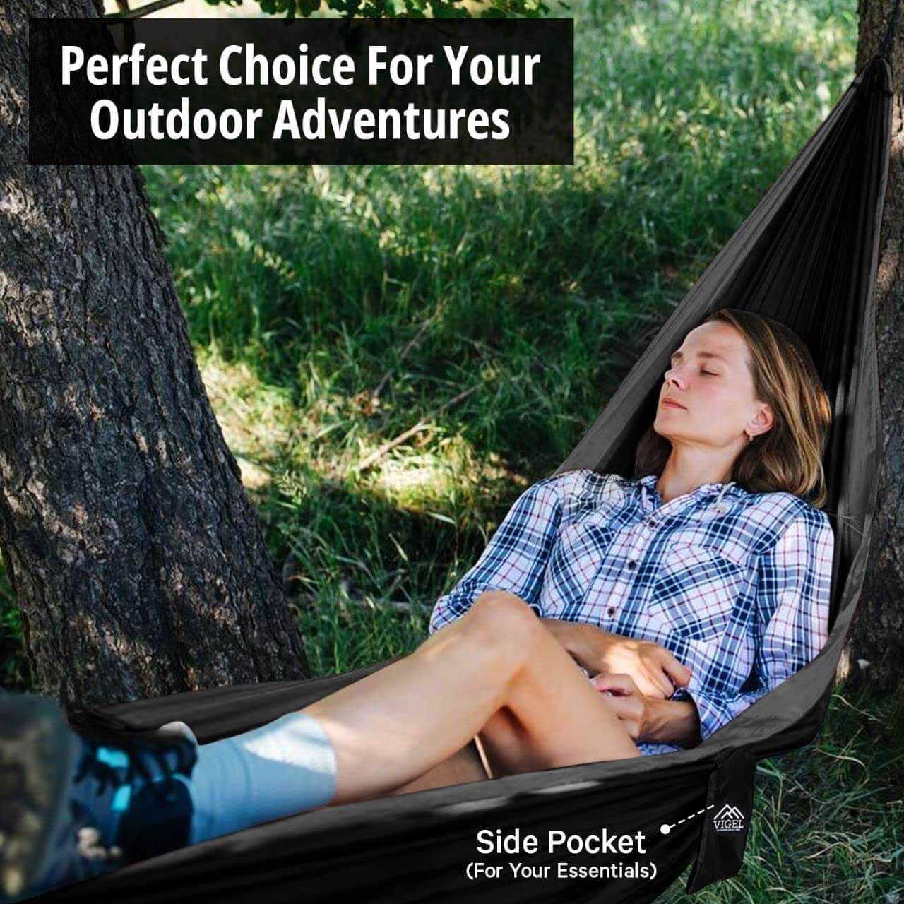 Image of Vigel Camping Hammock - XL Double Hammock 500 Lb Capacity, a Hammock available for $18.46 Buy now and save at Adventure Travel Gear