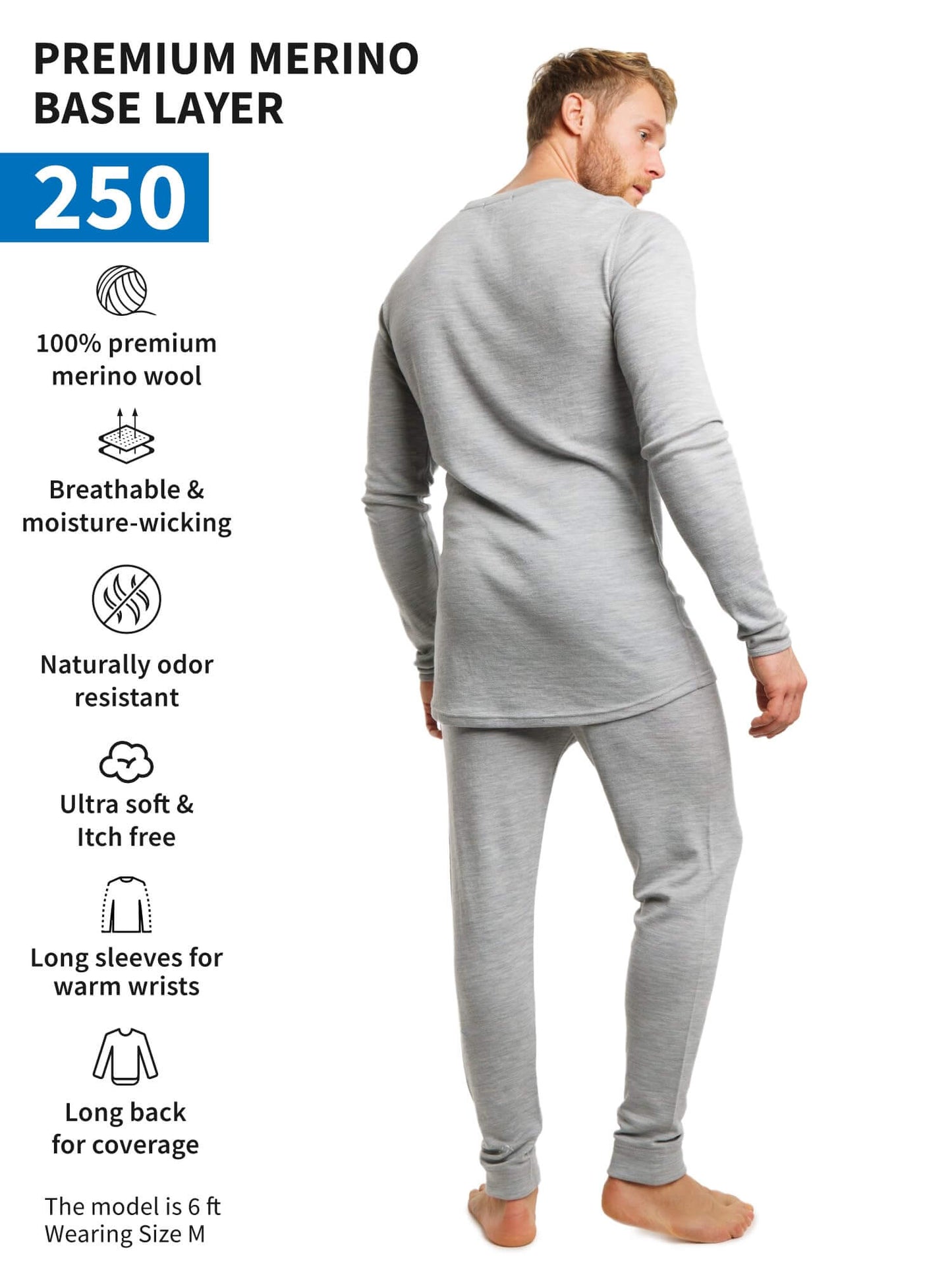 Image of Merino.tech Merino Wool Base Layer Mens Set - Thermal Underwear, a Men's Base Layer Set available for $123.24 Buy now and save at Adventure Travel Gear