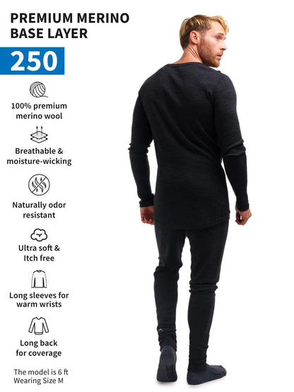 Image of Merino.tech Merino Wool Base Layer Mens Set - Thermal Underwear, a Men's Base Layer Set available for $123.24 Buy now and save at Adventure Travel Gear