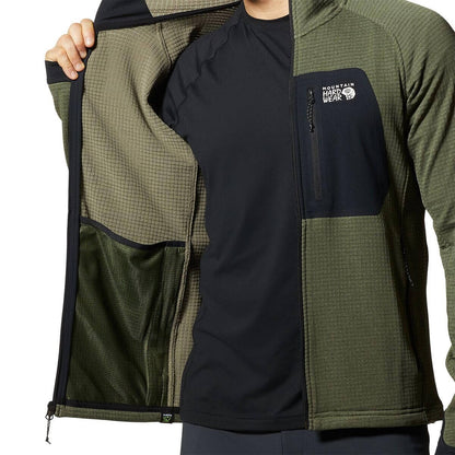 Image of Mountain Hardwear Men's Polartec Power Grid Full Zip Hoody, a Men's Mid Layer available for $232.00 Buy now and save at Adventure Travel Gear