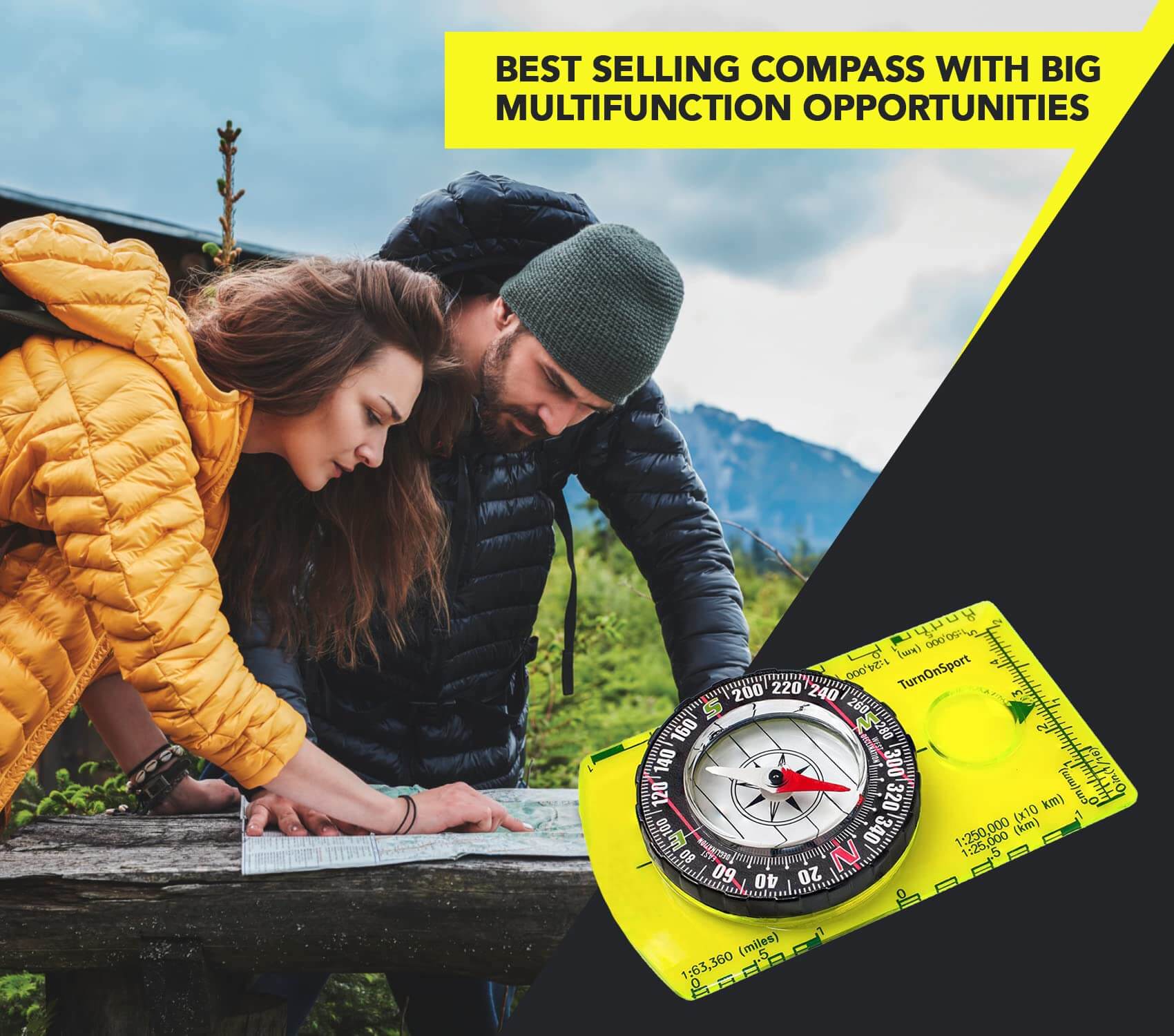 Image of Orienteering Compass Hiking Backpacking Compass, a Magnetic Navigational Compasses available for $14.47 Buy now and save at Adventure Travel Gear