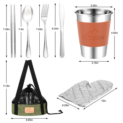 Image of Freehiker Camping Mess Kit - 1 to 2 persons Dinnerware Set, a Camping Mess Kit available for $33.34 Buy now and save at Adventure Travel Gear