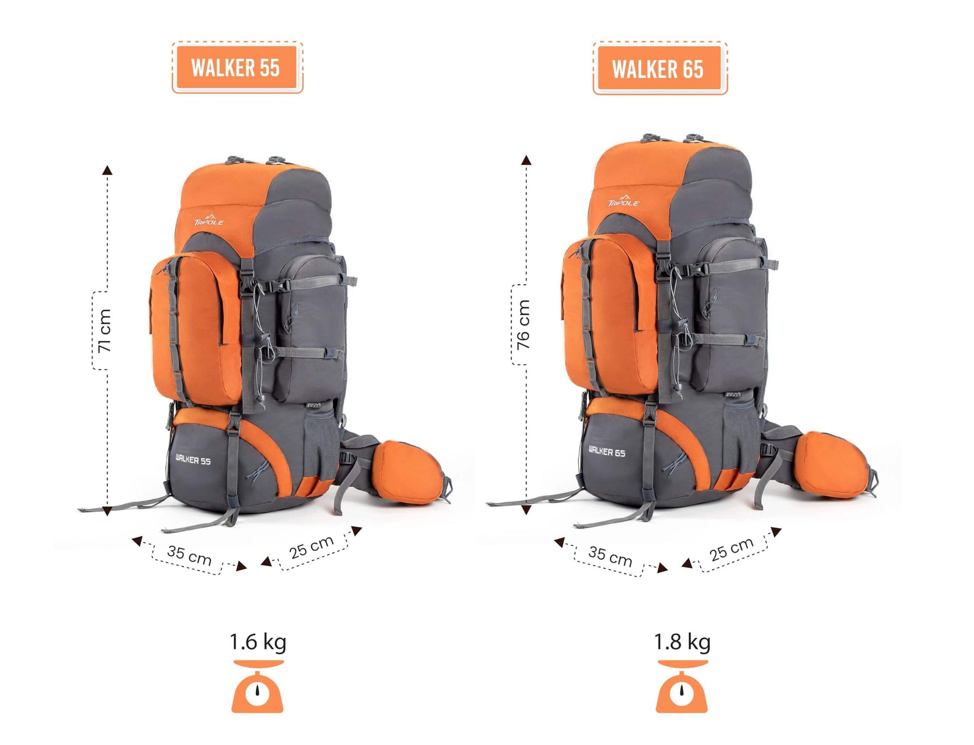 Image of Tripole Walker 65 Litres Rucksack Internal Frame, a backpack available for $94.25 Buy now and save at Adventure Travel Gear