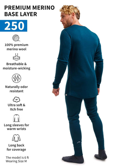 Image of Merino.tech Merino Wool Base Layer Mens Set - Thermal Underwear, a Men's Base Layer Set available for $123.24 Buy now and save at Adventure Travel Gear