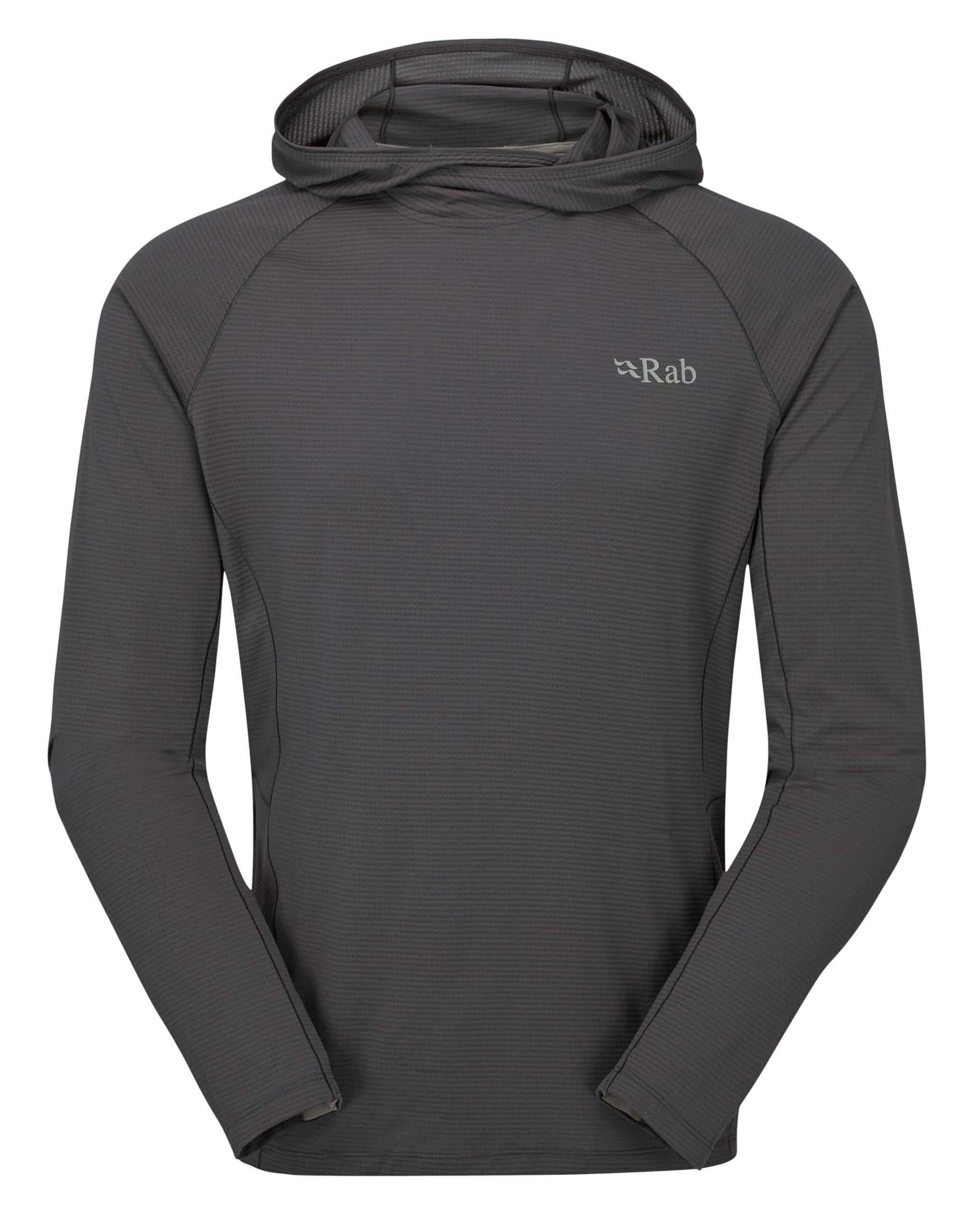 Image of Rab Men's Sonic Hoody - Lightweight Breathable Baselayer Shirt for Hiking & Trail Running, a Men's Baselayer Shirt available for $101.50 Buy now and save at Adventure Travel Gear