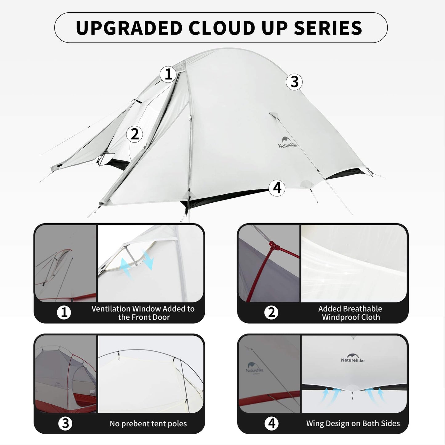 Image of Naturehike Upgraded Cloud up 1 Person Tent, Ultralight Backpacking Tent, a Tent available for $144.99 Buy now and save at Adventure Travel Gear