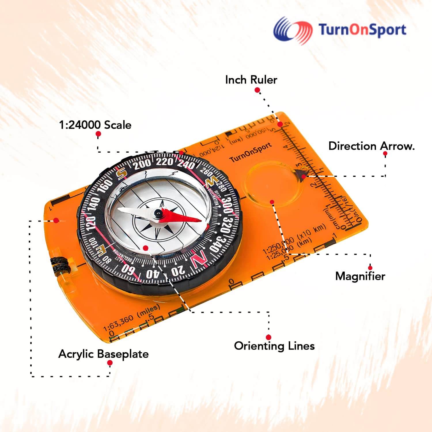 Image of Orienteering Compass Hiking Backpacking Compass, a Magnetic Navigational Compasses available for $14.47 Buy now and save at Adventure Travel Gear