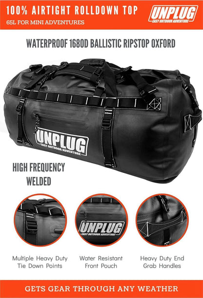 Image of UNPLUG Ultimate Adventure Bag -1680D Heavy Duty Waterproof Travel Duffel Bags, a Duffel Bag available for $231.99 Buy now and save at Adventure Travel Gear