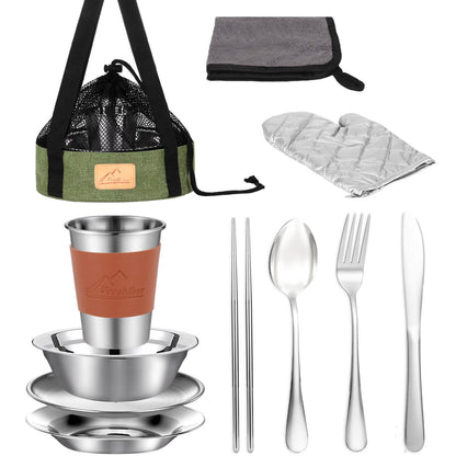 Image of Freehiker Camping Mess Kit - 1 to 2 persons Dinnerware Set, a Camping Mess Kit available for $33.34 Buy now and save at Adventure Travel Gear