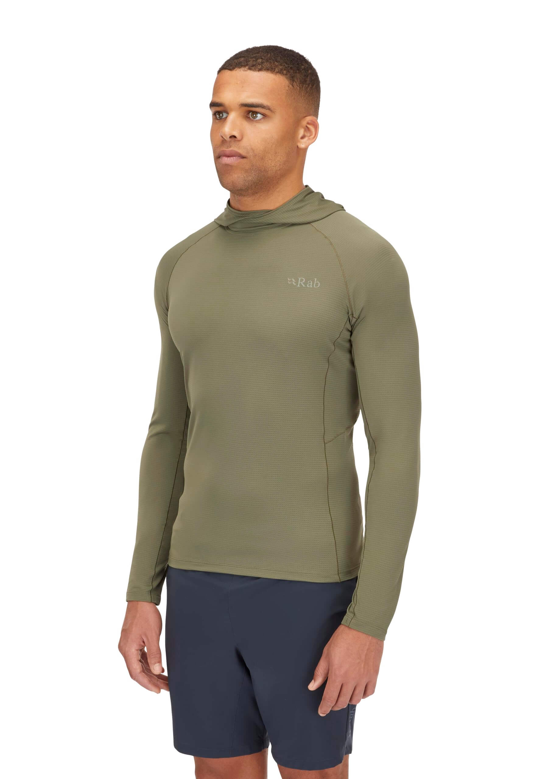 Image of Rab Men's Sonic Hoody - Lightweight Breathable Baselayer Shirt for Hiking & Trail Running, a Men's Baselayer Shirt available for $101.50 Buy now and save at Adventure Travel Gear