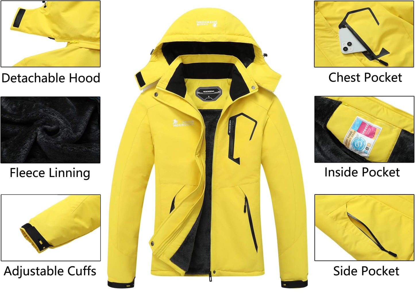 Image of MOERDENG Women's Waterproof Ski Jacket Warm Winter Snow Coat, a Ski Jacket available for $79.74 Buy now and save at Adventure Travel Gear