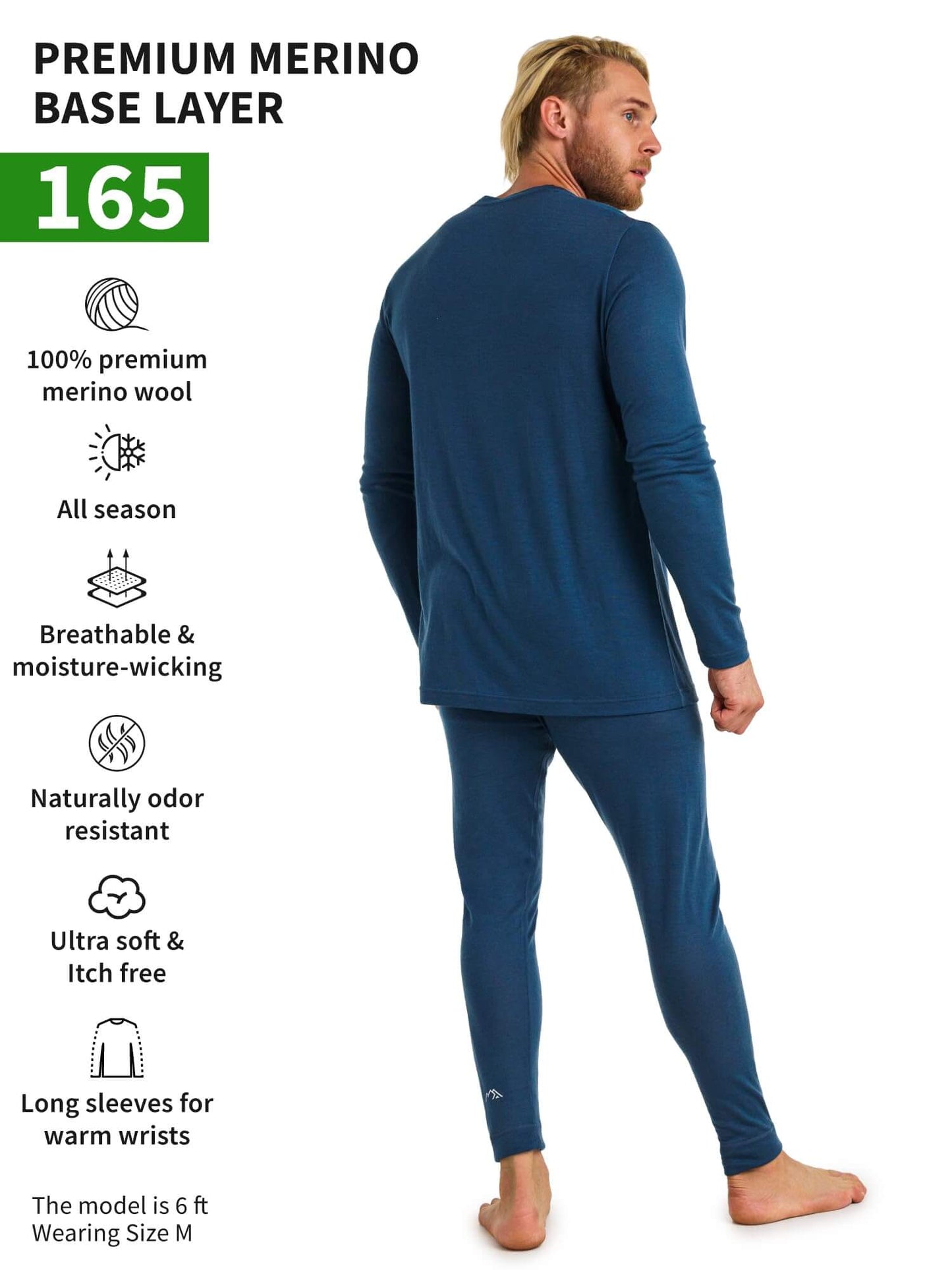 Image of Merino.tech Merino Wool Base Layer Mens Set - Thermal Underwear, a Men's Base Layer Set available for $123.24 Buy now and save at Adventure Travel Gear