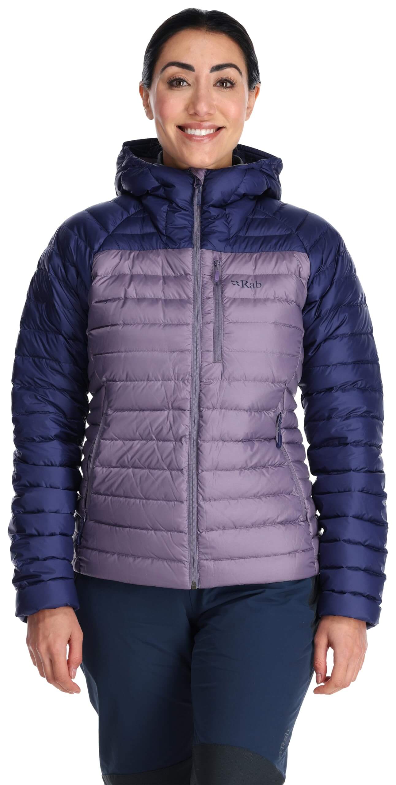 Image of Rab Women's Microlight Alpine 700-Fill Down Hooded Puffer Jacket for Hiking & Skiing, a Puffer Jacket available for $427.75 Buy now and save at Adventure Travel Gear