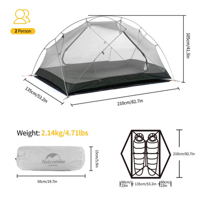 Image of Naturehike Mongar 2 Person Backpacking Tent 3 Season Camping, a Tent available for $245.05 Buy now and save at Adventure Travel Gear