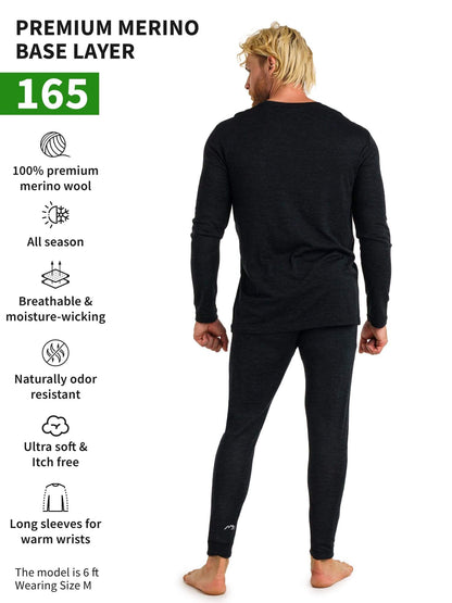 Image of Merino.tech Merino Wool Base Layer Mens Set - Thermal Underwear, a Men's Base Layer Set available for $123.24 Buy now and save at Adventure Travel Gear