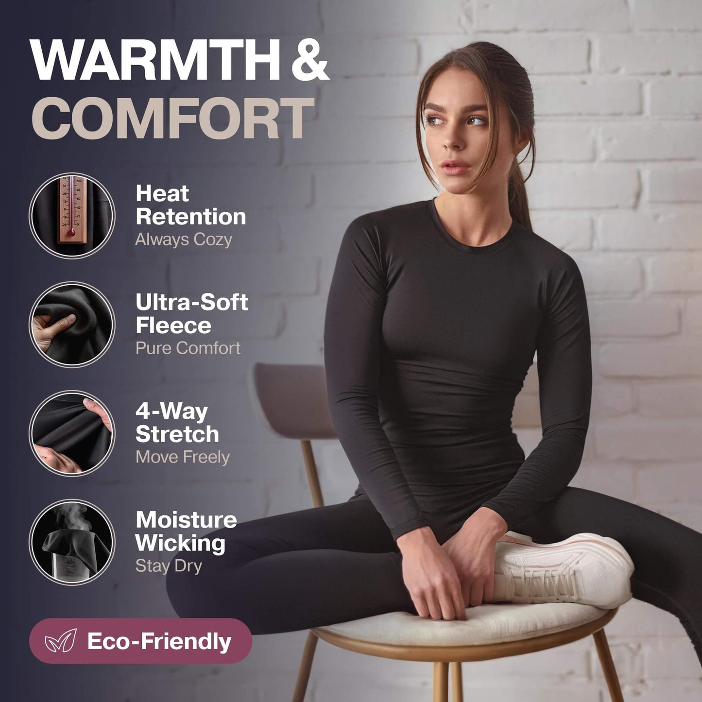 Image of Thermajane Long Johns Thermal Underwear for Women Fleece Lined Base Layer, a Women's Base Layer Set available for $28.99 Buy now and save at Adventure Travel Gear