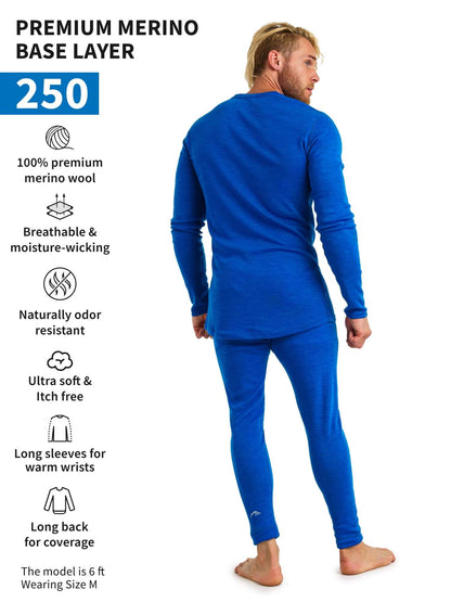 Image of Merino.tech Merino Wool Base Layer Mens Set - Thermal Underwear, a Men's Base Layer Set available for $123.24 Buy now and save at Adventure Travel Gear