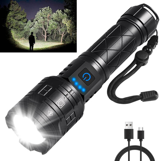 Image of Rechargeable Flashlights High Lumens, 990000LM Powerful Tactical Flashlights, a Flashlight available for $47.84 Buy now and save at Adventure Travel Gear